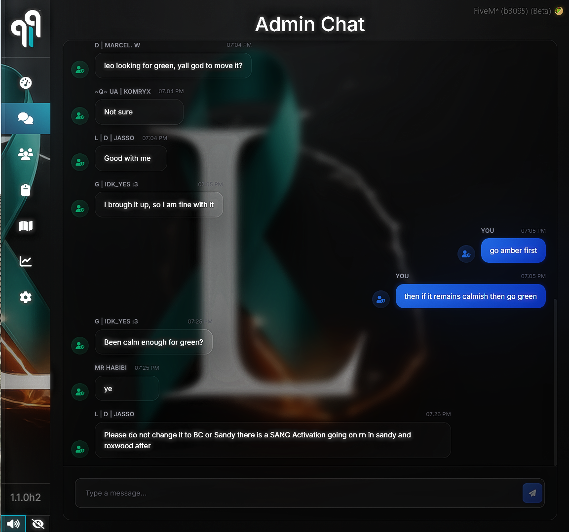 Admin Chat screenshot